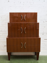 Nicole Miller Italian High-Gloss Stacked Lacquer Cabinet