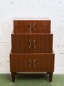 Nicole Miller Italian High-Gloss Stacked Lacquer Cabinet