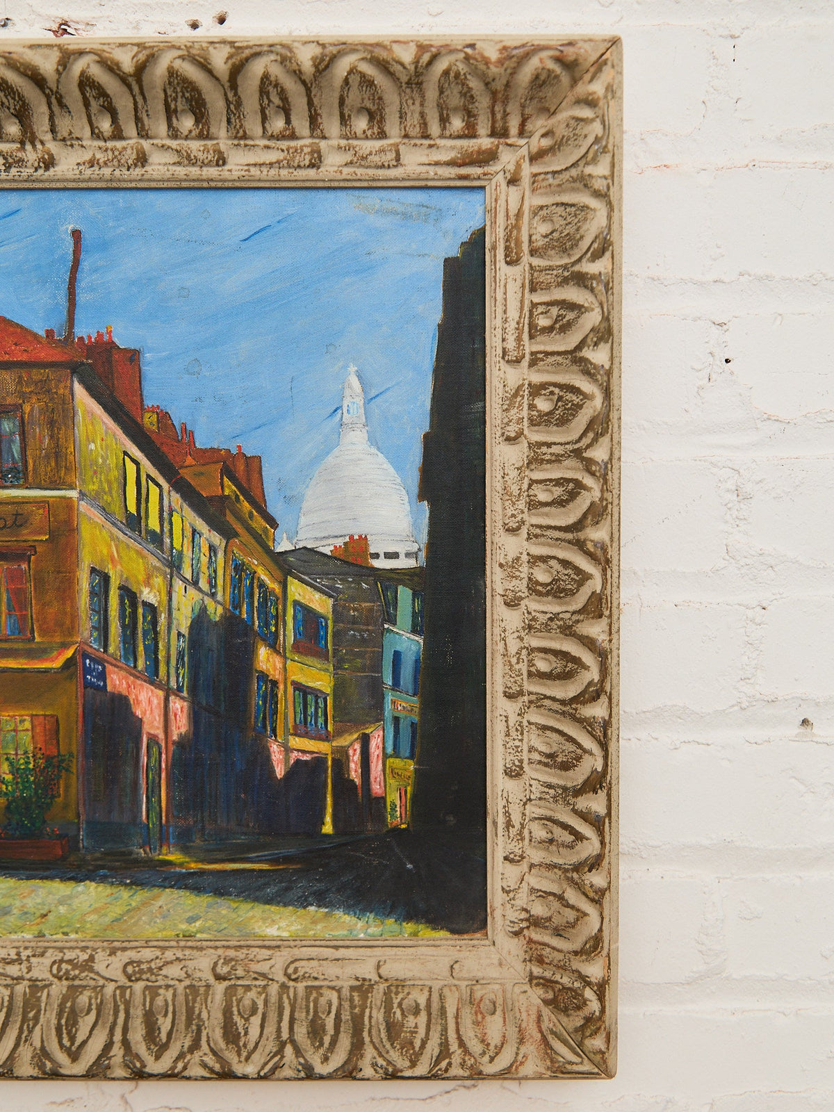 Vintage Montmartre Street Scene Painting by N. Krims