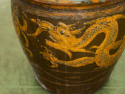 Vintage 1960s Large Tony Duquette Style Asian Brown Dragon Egg Pot