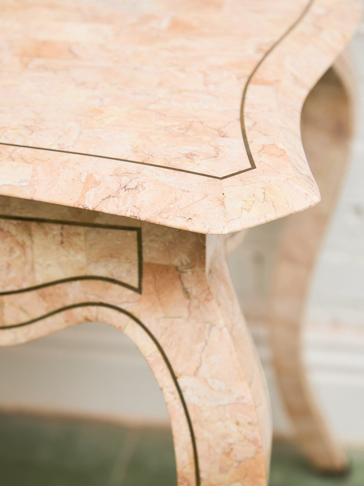 Maitland-Smith Pink Tessellated Stone Finish Desk