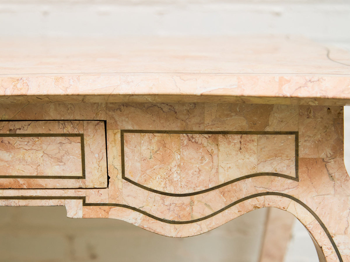 Maitland-Smith Pink Tessellated Stone Finish Desk