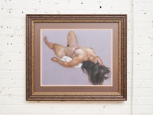 Reclining Nude with Flowing Hair Signed Figurative Pastel