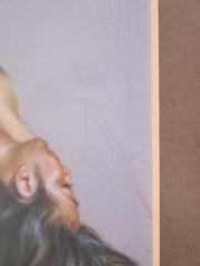Reclining Nude with Flowing Hair Signed Figurative Pastel