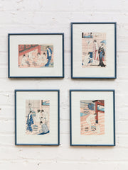 Ukiyo-e Female Bathers Woodblock Prints of Japanese Artist, Torri Kiyonag Signed