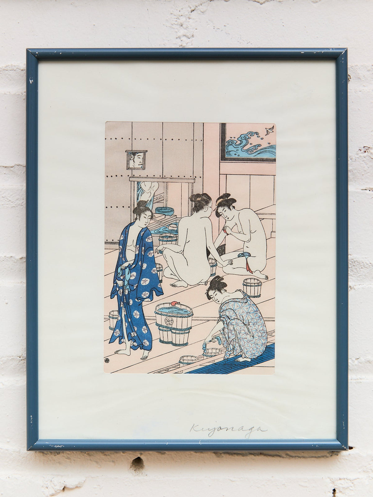 Ukiyo-e Female Bathers Woodblock Prints of Japanese Artist, Torri Kiyonag Signed