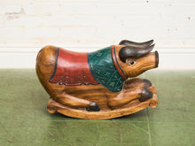 Asian Vintage Super Rare Hand-Carved Wooden Rocking Pig