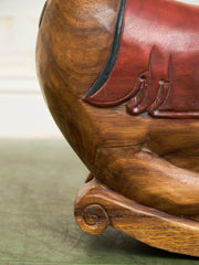 Asian Vintage Super Rare Hand-Carved Wooden Rocking Pig