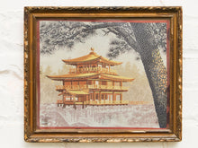 Vintage Japanese Silk Embroidered Art Piece Pagoda