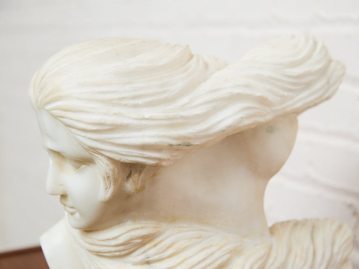 Carved Marble Bust of a Woman