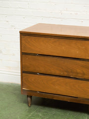 Walnut 3 drawer Mid Century Dresser
