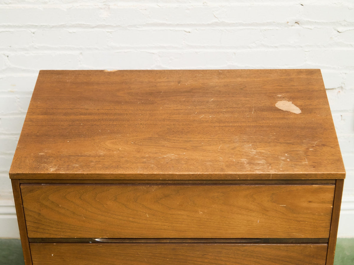 Walnut 3 drawer Mid Century Dresser