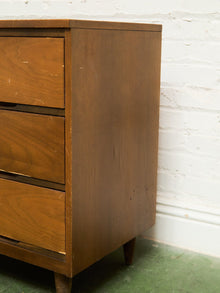 Walnut 3 drawer Mid Century Dresser