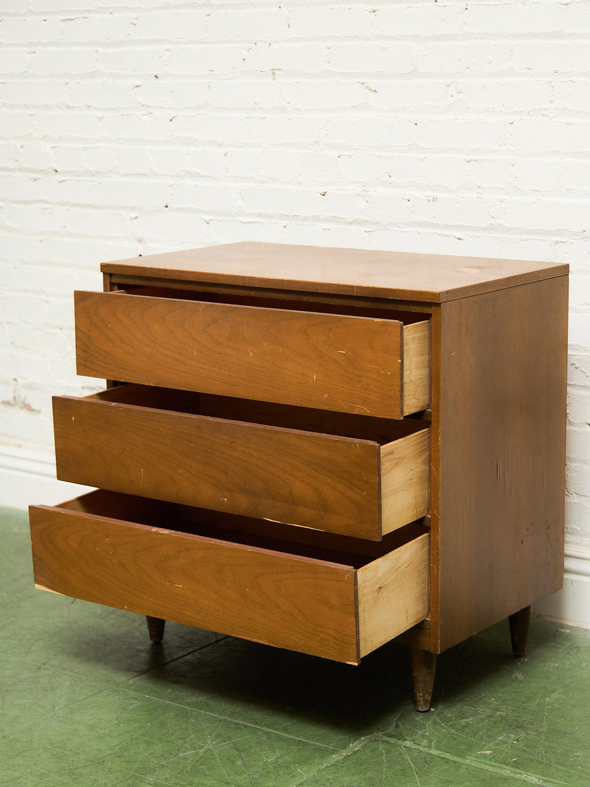 Walnut 3 drawer Mid Century Dresser