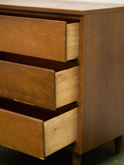 Walnut 3 drawer Mid Century Dresser