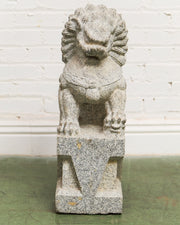 Vintage Chinese Granite Carved Foo Dog Garden Statue