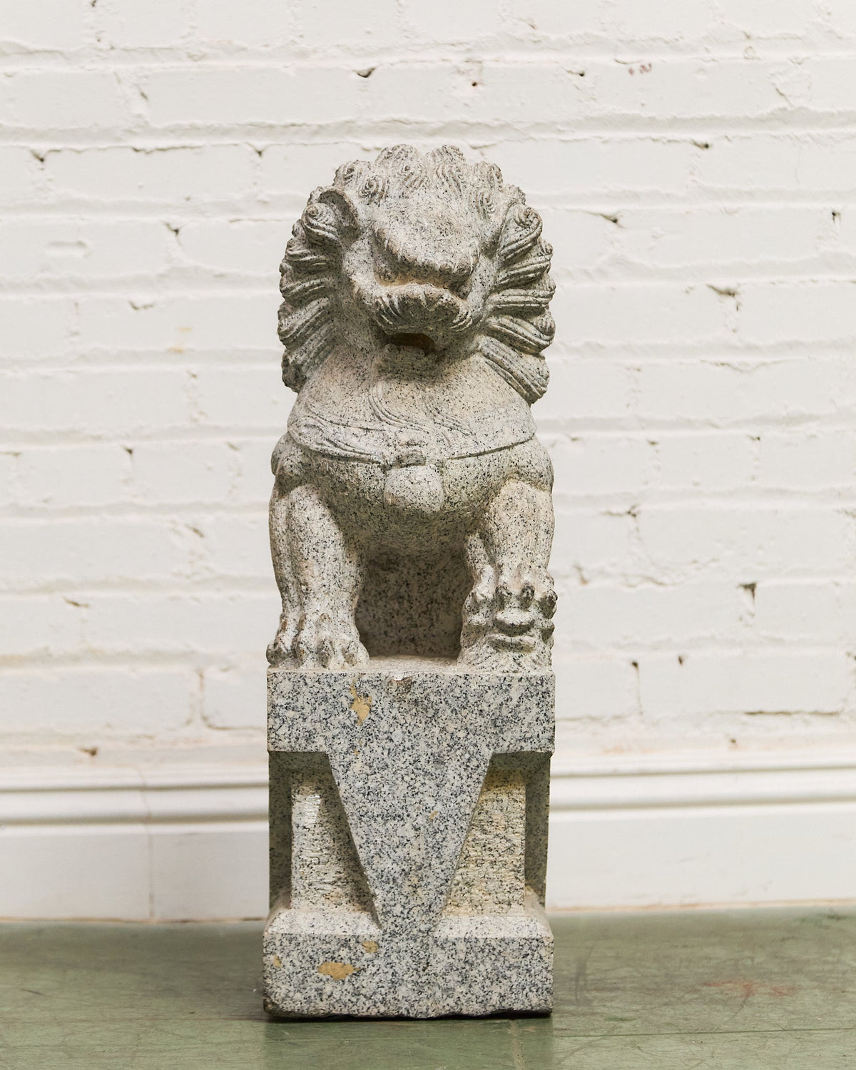 Vintage Chinese Granite Carved Foo Dog Garden Statue