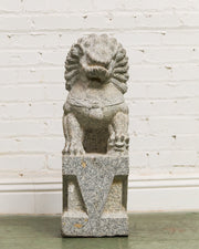 Vintage Chinese Granite Carved Foo Dog Garden Statue