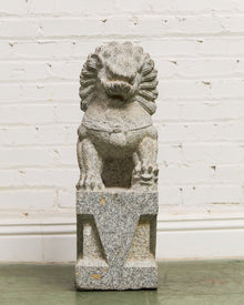 Vintage Chinese Granite Carved Foo Dog Garden Statue