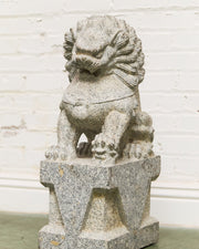 Vintage Chinese Granite Carved Foo Dog Garden Statue