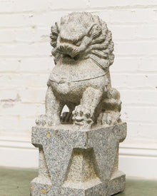 Vintage Chinese Granite Carved Foo Dog Garden Statue