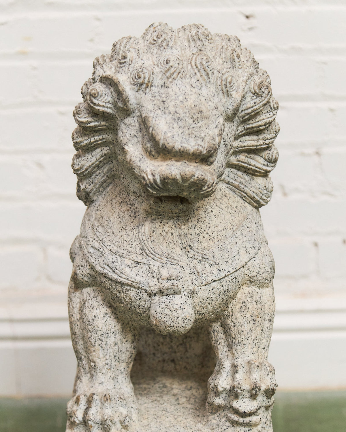 Vintage Chinese Granite Carved Foo Dog Garden Statue