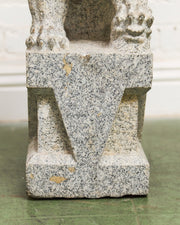 Vintage Chinese Granite Carved Foo Dog Garden Statue