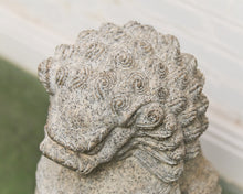 Vintage Chinese Granite Carved Foo Dog Garden Statue