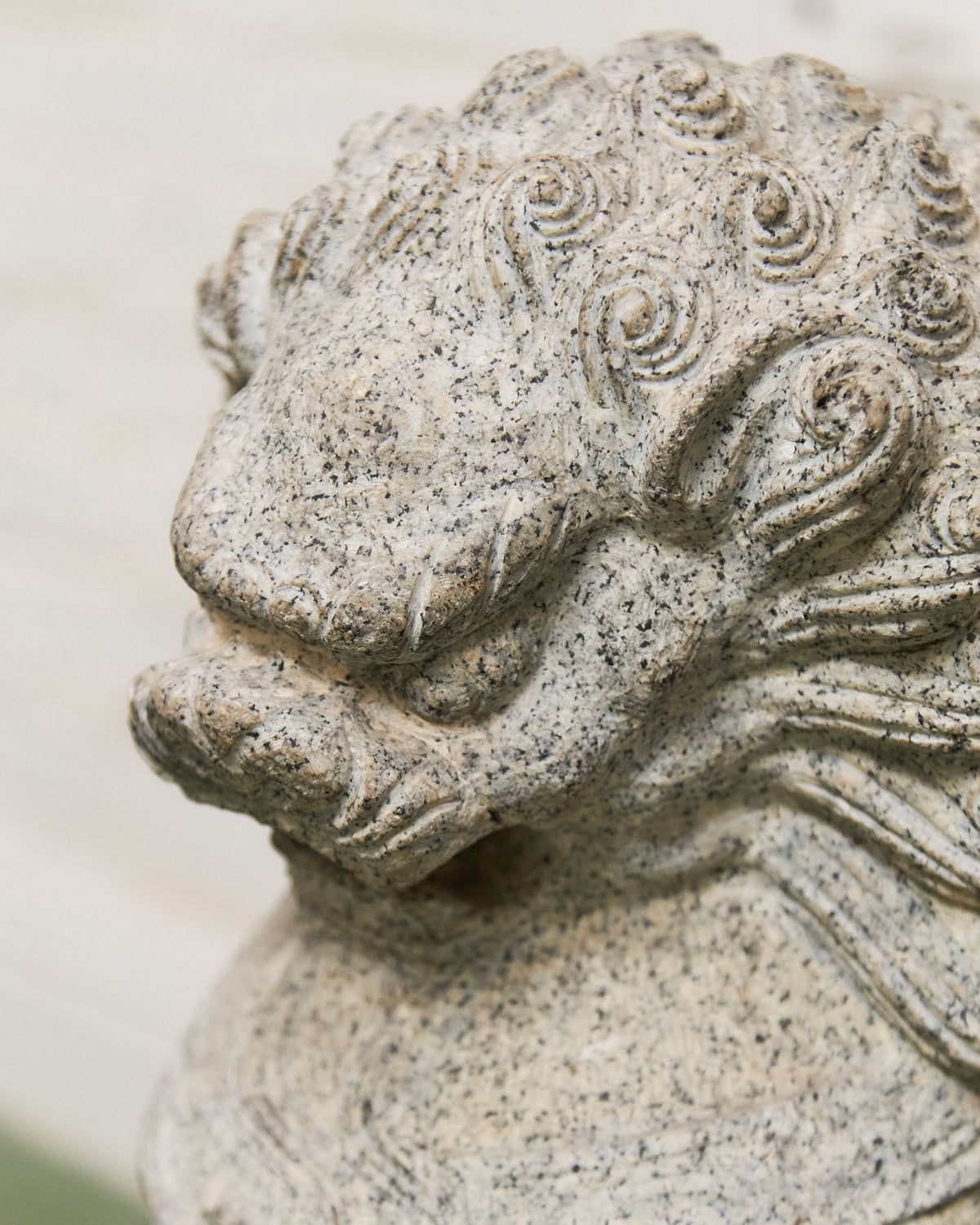 Vintage Chinese Granite Carved Foo Dog Garden Statue