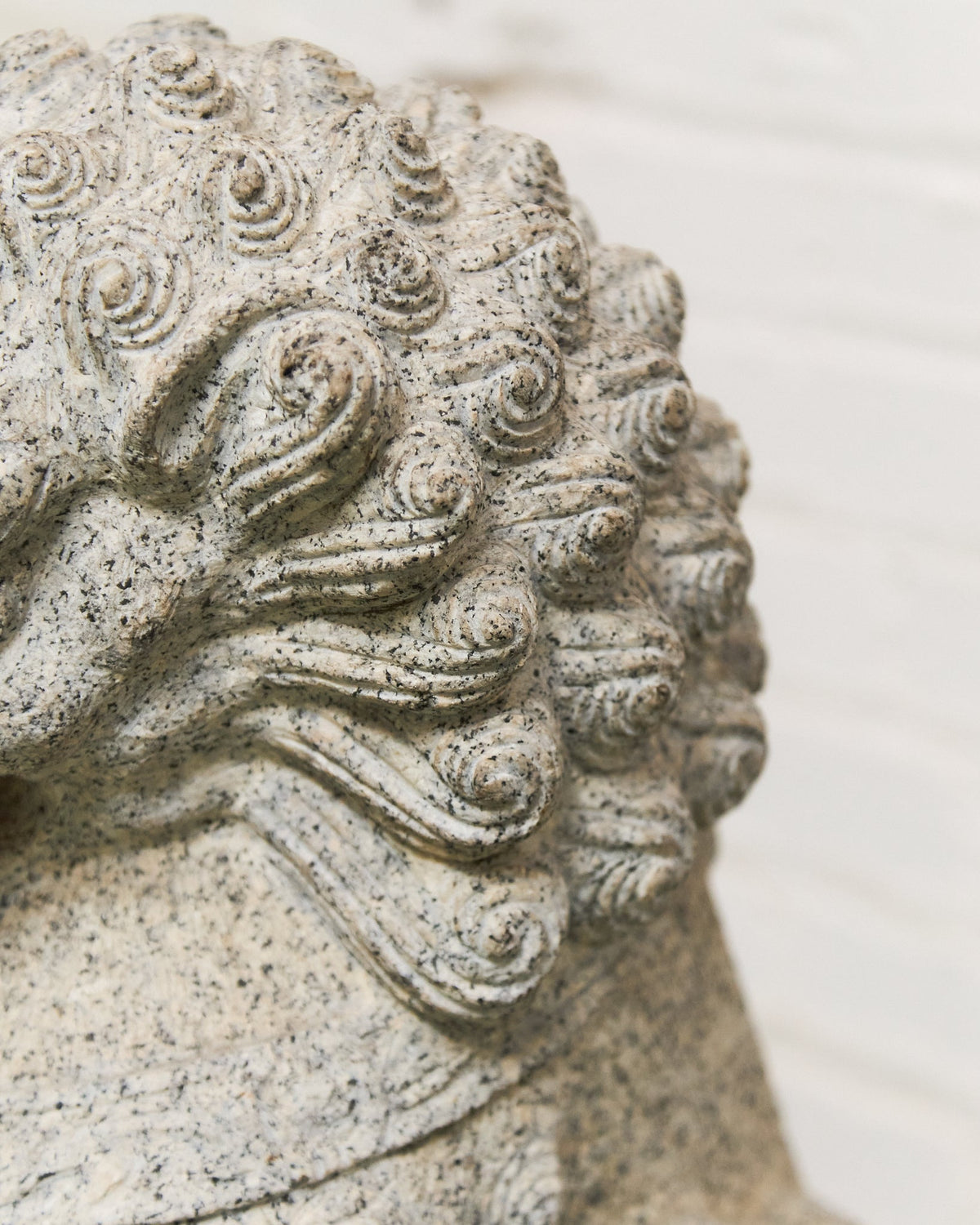 Vintage Chinese Granite Carved Foo Dog Garden Statue
