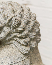 Vintage Chinese Granite Carved Foo Dog Garden Statue