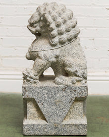 Vintage Chinese Granite Carved Foo Dog Garden Statue