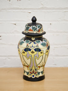 Beautiful Large Delft Royal Goedewaagen Iris Lidded Jar