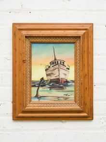 Beached Boat “Nancy” at Sunset signed Ericson