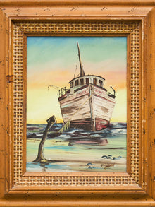 Beached Boat “Nancy” at Sunset signed Ericson