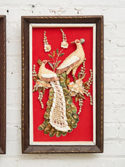 RARE - 60's Vintage PEACOCK ORIGINAL Folk Art Shadow Box SHELL #1