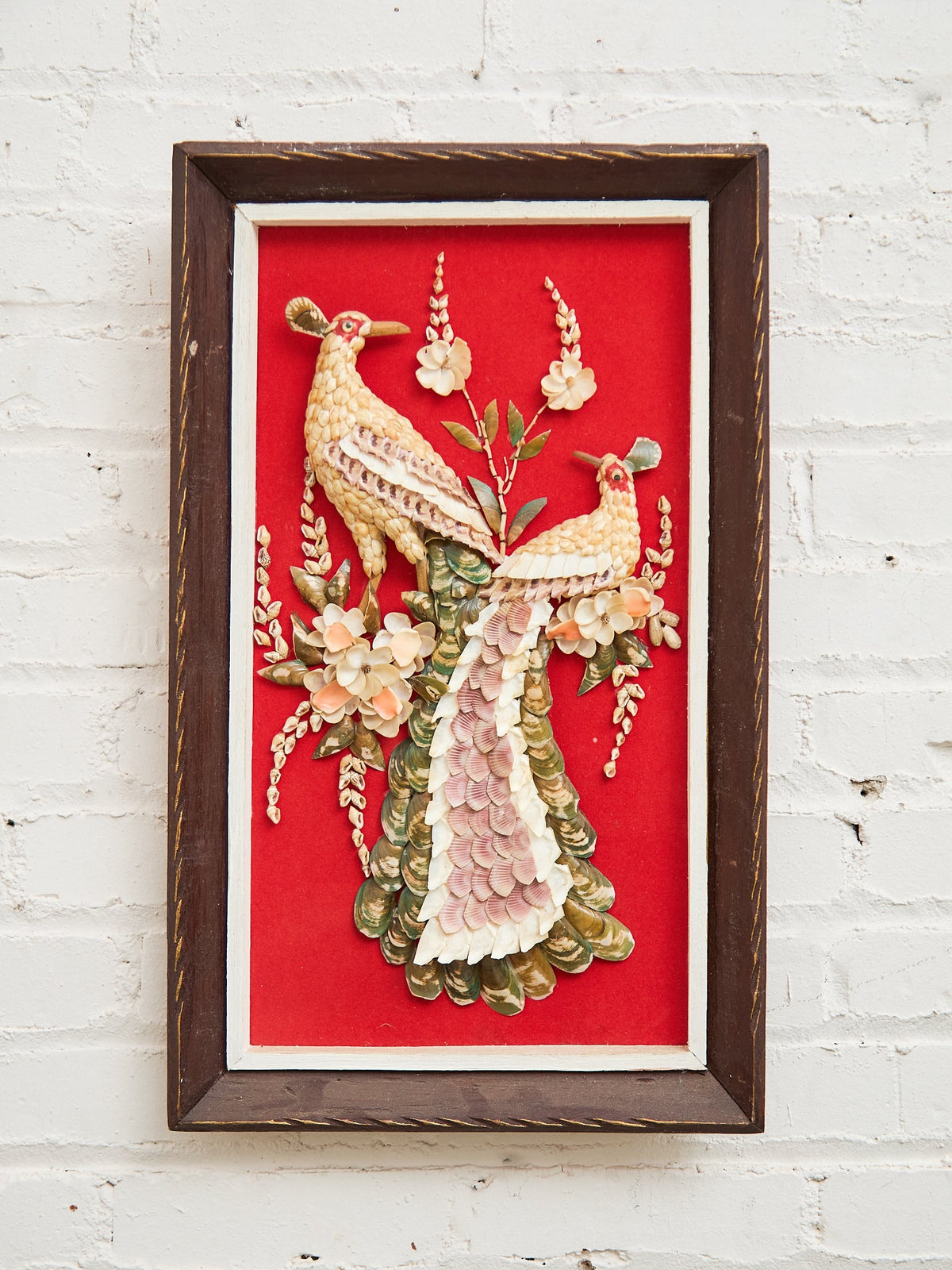 RARE - 60's Vintage PEACOCK ORIGINAL Folk Art Shadow Box SHELL #2