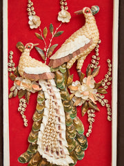 RARE - 60's Vintage PEACOCK ORIGINAL Folk Art Shadow Box SHELL #1