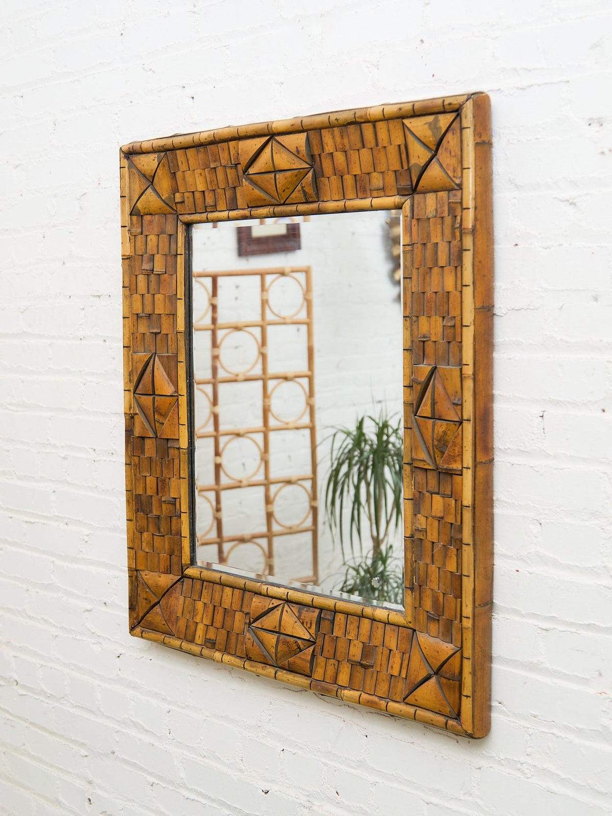 Tiki Style Mid Century Mirror