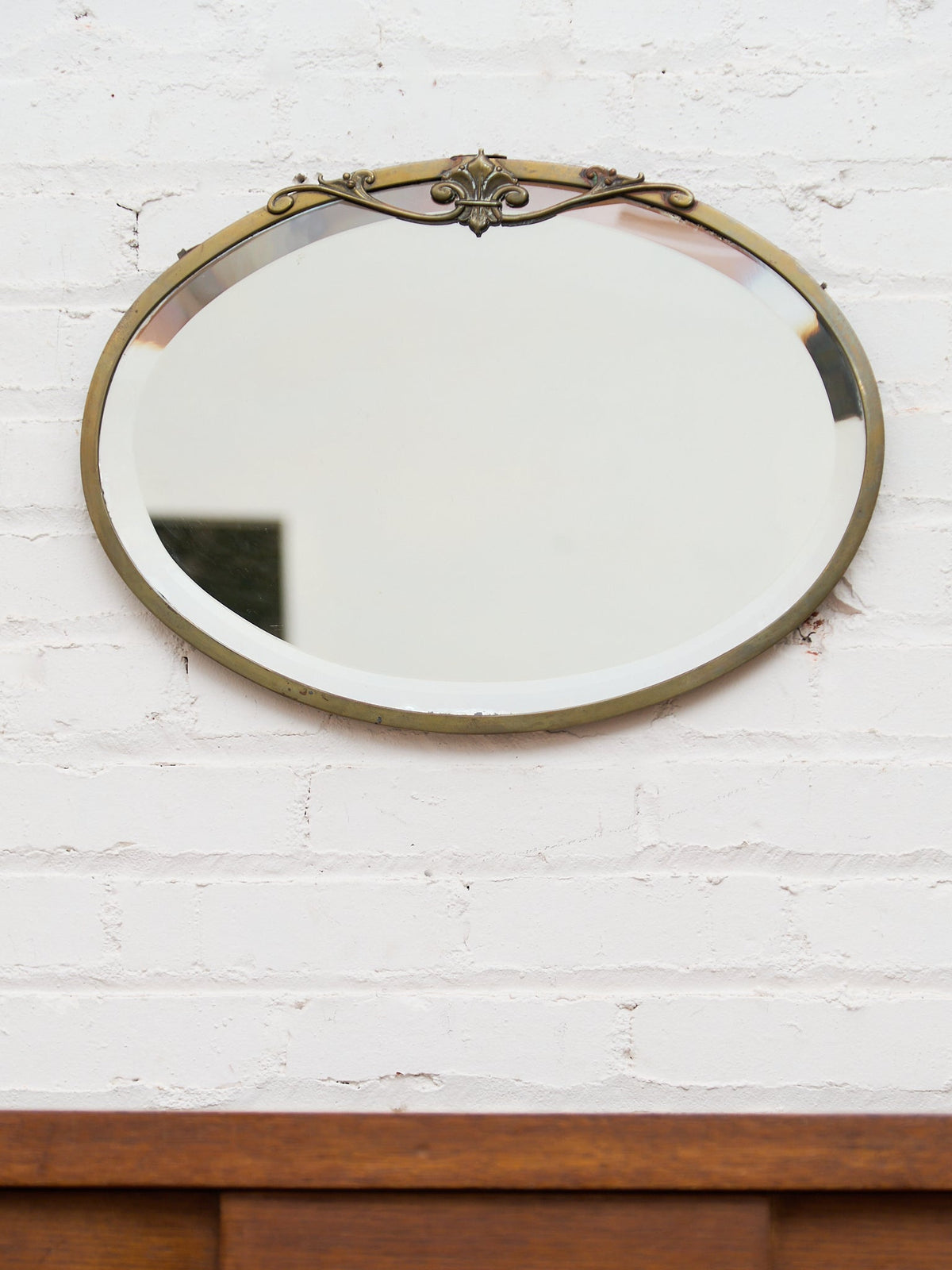 Turn of the Century Vintage Oval Beveled Mirror