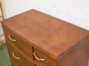 Four Drawer 1950s High Boy With Gold Hardware