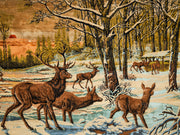 Vintage Winter Dear Tapestry