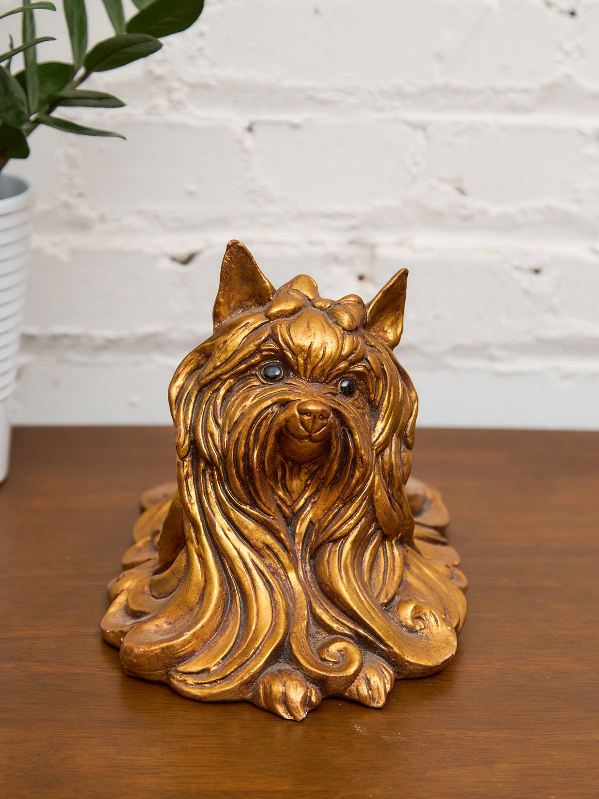 Kay Finch Vintage California Gold Ceramic Shih Tzu Dog