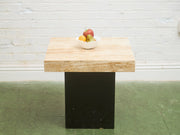 Vintage Travertine Plinth-Base End Table