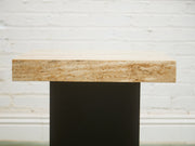 Vintage Travertine Plinth-Base End Table