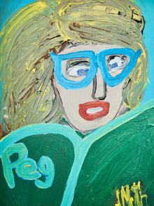 Peg Bold Modern Portrait acrylic Painting Signed