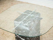 Marble And Chrome Italian end  Table