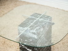 Marble And Chrome Italian end  Table
