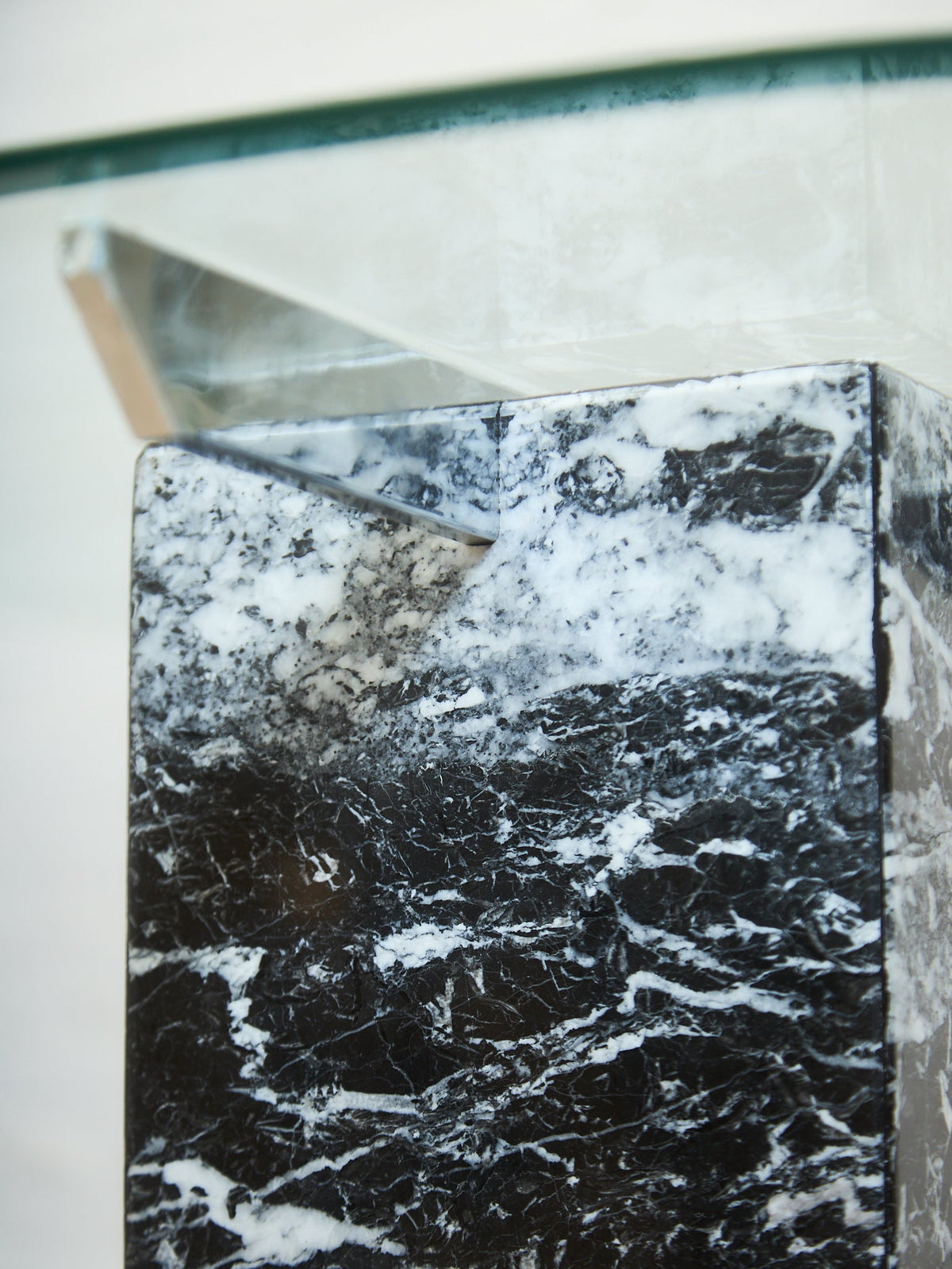 Marble And Chrome Italian end  Table