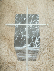 Marble And Chrome Italian end  Table